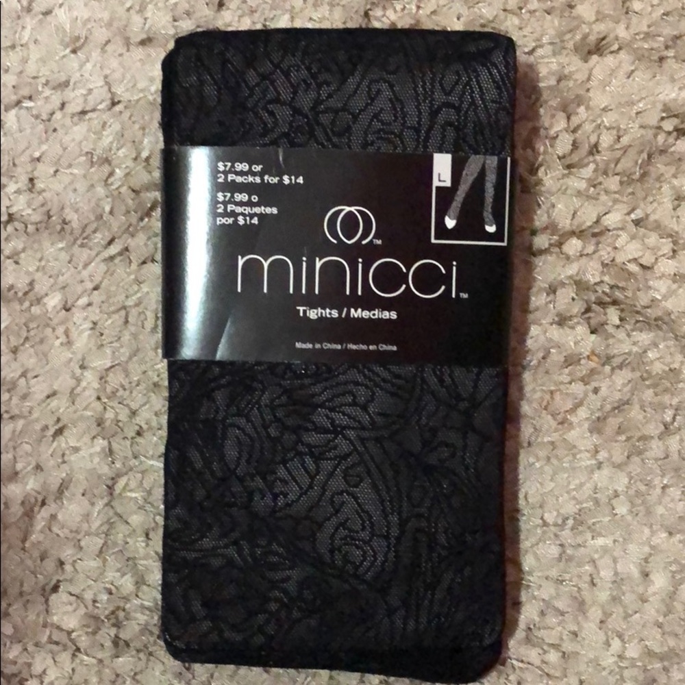 Monica black pattern tights